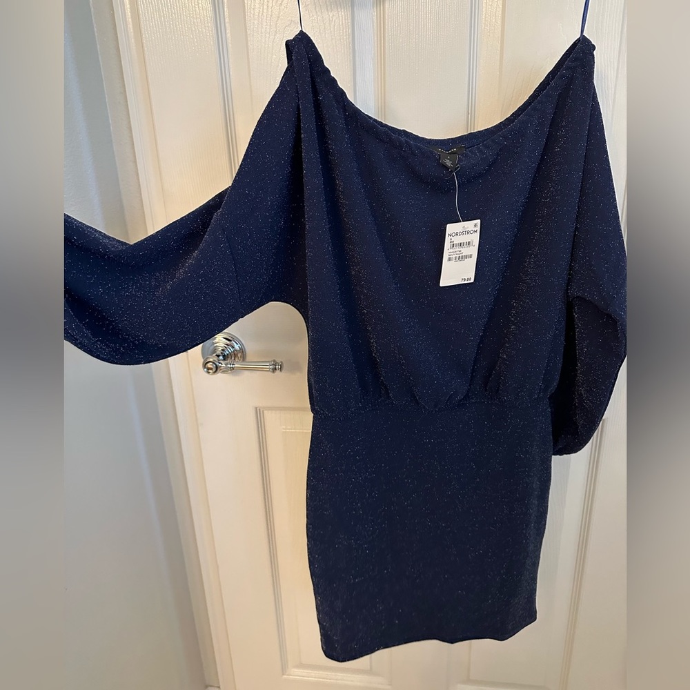 Navy Blue Dress with Glitter: Size Small